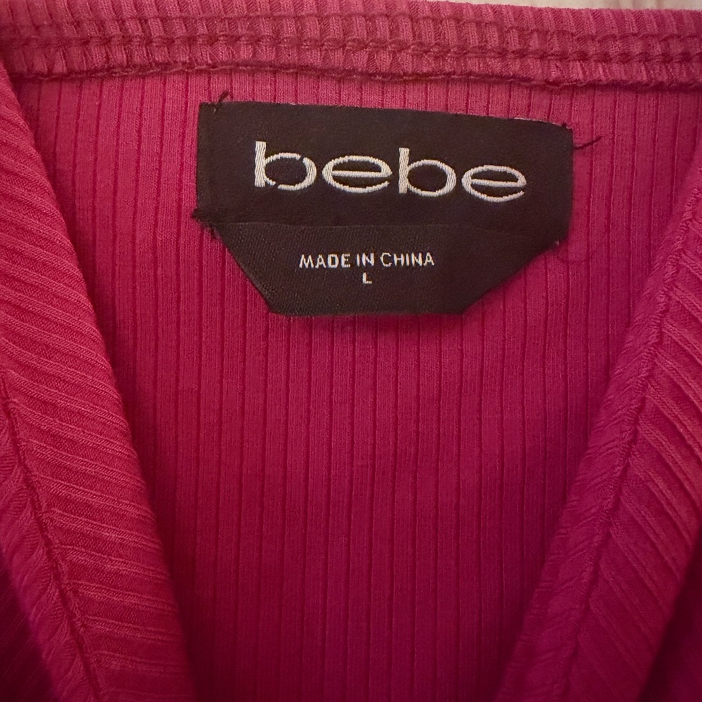 Bebe Fuchsia Ribbed Dress - Picture 3 of 4